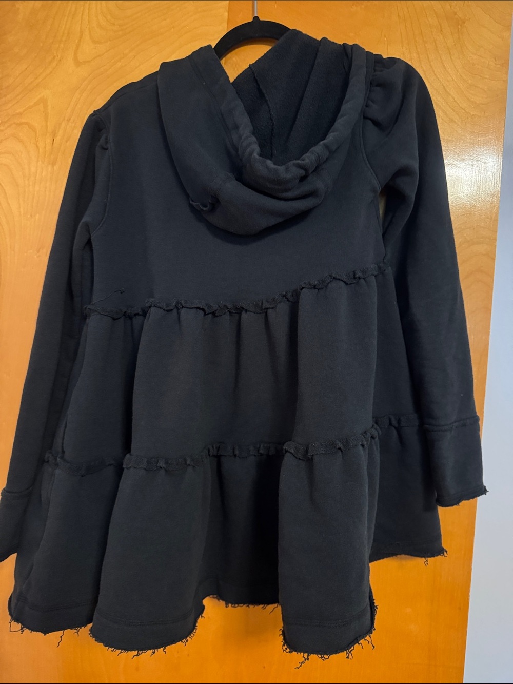 Free People Black Tiered Trapeze Zip Hoodie - Picture 3 of 4